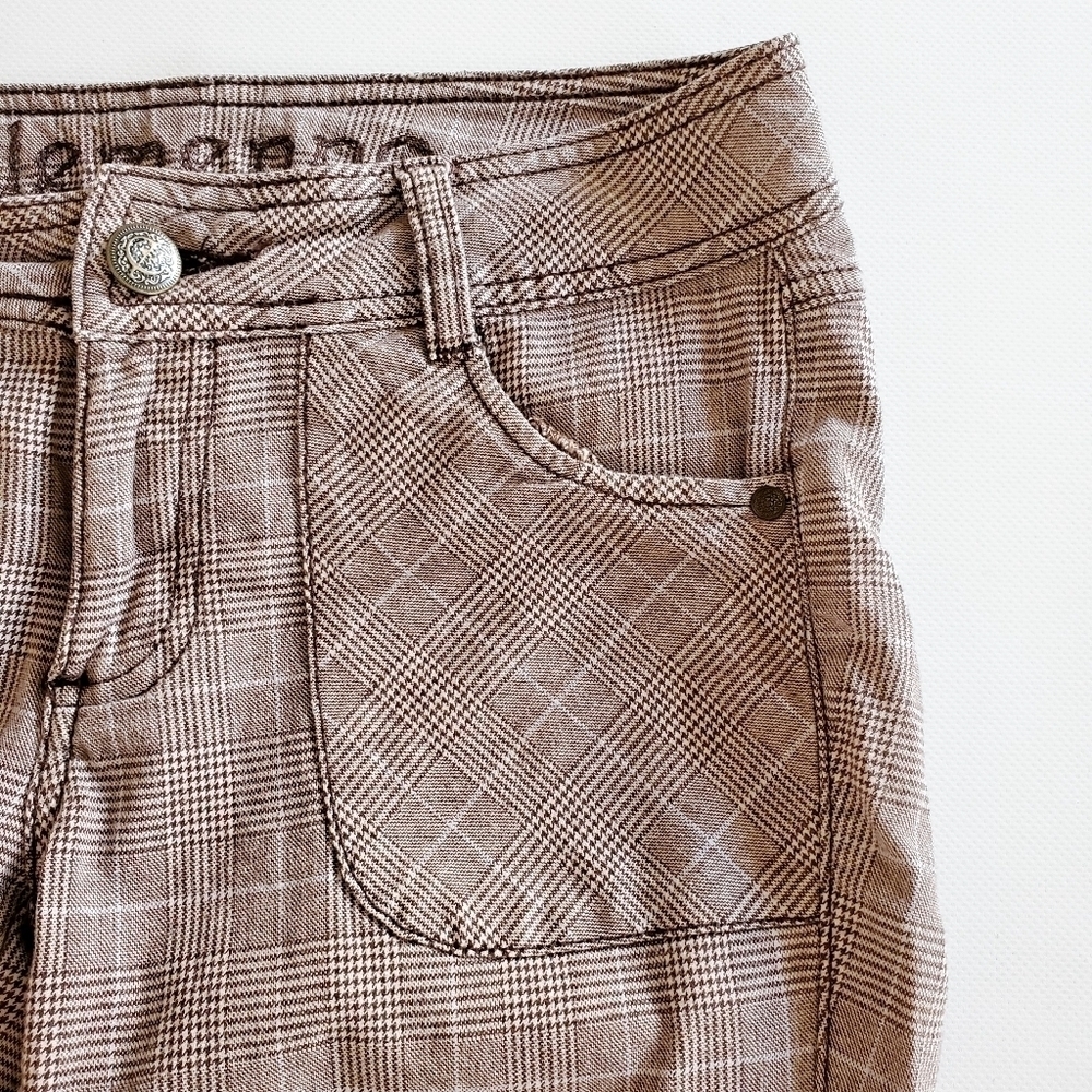 1254 * Ellemenno Plaid Low-rise Capri Pants Brown Size 7 Vintage Y2K 90s - Picture 4 of 9